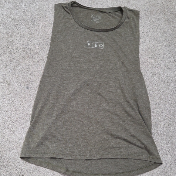 Fleo Tops - Fleo Heather Green Flowy Full-length Tank